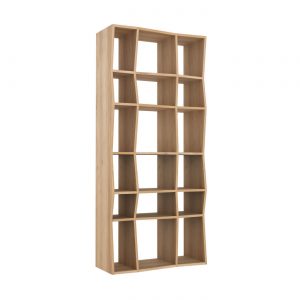 amandari knižnica z rack dub, masívna drevená knižnica knižnica z masívu, policová zostava z masívu, ethnicraft knižnica, dubová knižnica, otvorená knižnica, moderná knižnica, nepravidelná knižnica, drevená knižnica, voľne stojaca knižnica, knižnica bez dvierok