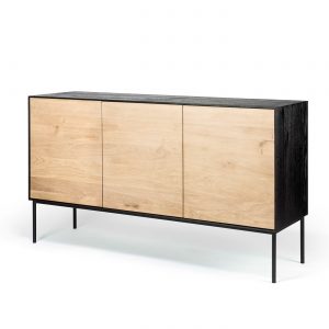 amandari komoda blackbird III dub, komoda ethnicraft, komoda na nožičkách, drevená komoda s kovovými čiernymi nožičkami, čierna drevená komoda, dubová čierna komoda, moderná komoda, dizajnová komoda, nadčasová komoda, odľahčená komoda, komoda s dvierkami