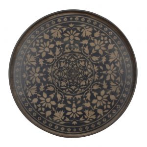 amandari tacka black marrakesh ethnicraft, kávová tácka, dizajnové tácky, tácka, dekorácie, dekorácia, darček, tip na darček, unikátny darček, servírovanie, podnosy, štýlové servírovanie, tácka ako obraz, ručne vyrábané tácky, drevené tácky, okrúhle tácky, set tácok, nástenná dekorácia, tácka ako stolík